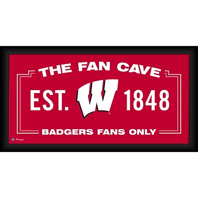 Wisconsin Badgers Framed 10" x 20" Fan Cave Collage