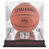 Golden State Warriors Mahogany (2019-Present) Team Logo Basketball Display Case with Mirrored Back