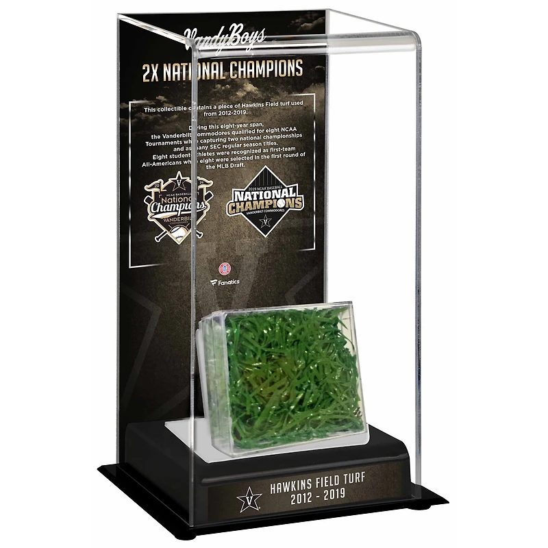 Vanderbilt Commodores Tall Display Case with a Piece of Game-Used Artificial Turf