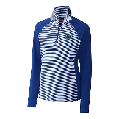 Women's Cutter & Buck Royal Florida Gators Forge Tonal Half-Zip Pullover Jacket