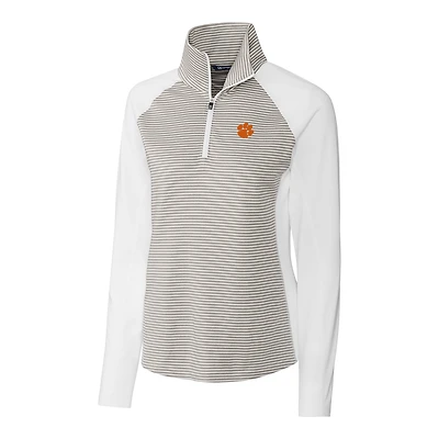 Women's Cutter & Buck Gray Clemson Tigers Forge Tonal Half-Zip Pullover Jacket