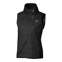 Women's Cutter & Buck Gray Purdue Boilermakers Mainsail Full-Zip Vest