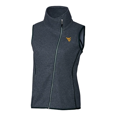 Women's Cutter & Buck Navy West Virginia Mountaineers Mainsail Full-Zip Vest