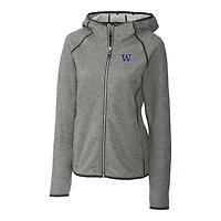 Women's Cutter & Buck Gray Washington Huskies Mainsail Hooded Full-Zip Jacket