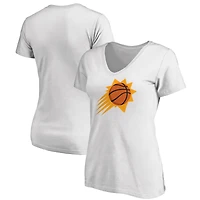 Women's Fanatics White Phoenix Suns Primary Logo Team V-Neck T-Shirt
