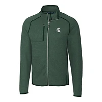 Men's Cutter & Buck Green Michigan State Spartans Mainsail Full-Zip Jacket