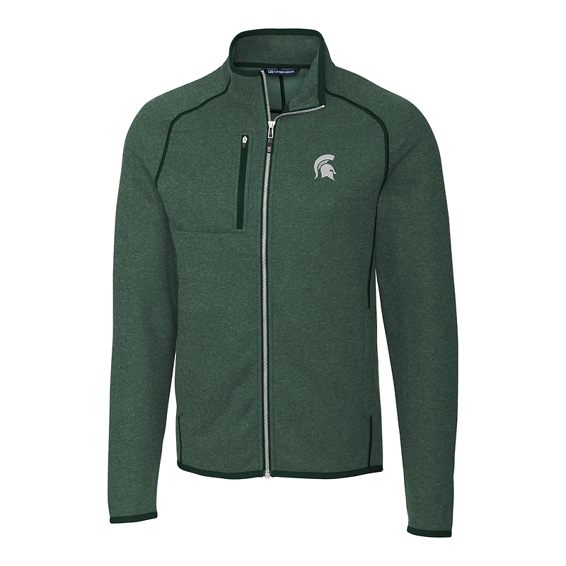 Men's Cutter & Buck Green Michigan State Spartans Mainsail Full-Zip Jacket