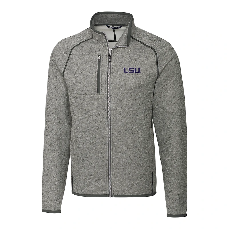Men's Cutter & Buck Gray LSU Tigers Mainsail Full-Zip Jacket