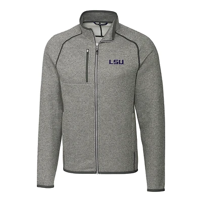 Men's Cutter & Buck Gray LSU Tigers Mainsail Full-Zip Jacket
