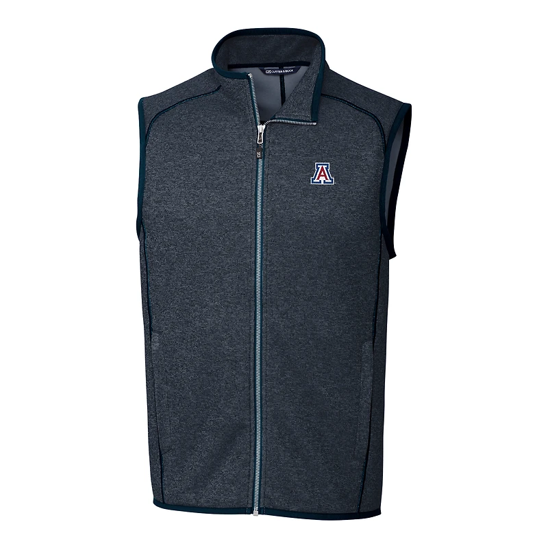 Men's Cutter & Buck Navy Arizona Wildcats Mainsail Full-Zip Vest