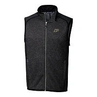 Men's Cutter & Buck Charcoal Purdue Boilermakers Mainsail Full-Zip Vest