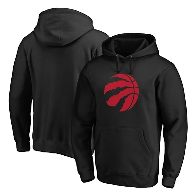 Men's Fanatics Black Toronto Raptors Icon Primary Logo Fitted Pullover Hoodie
