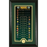 Highland Mint Green Bay Packers 13-Time World Champions 12'' x 20'' Legacy Bronze Coin Photo Mint