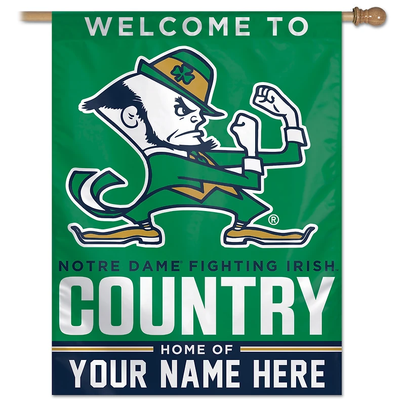 WinCraft Notre Dame Fighting Irish Personalized 27'' x 37'' Single-Sided Vertical Banner
