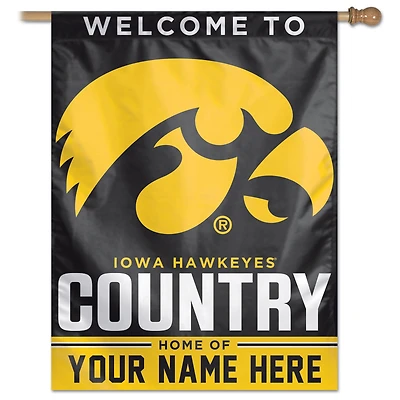 WinCraft Iowa Hawkeyes Personalized 27'' x 37'' Single-Sided Vertical Banner