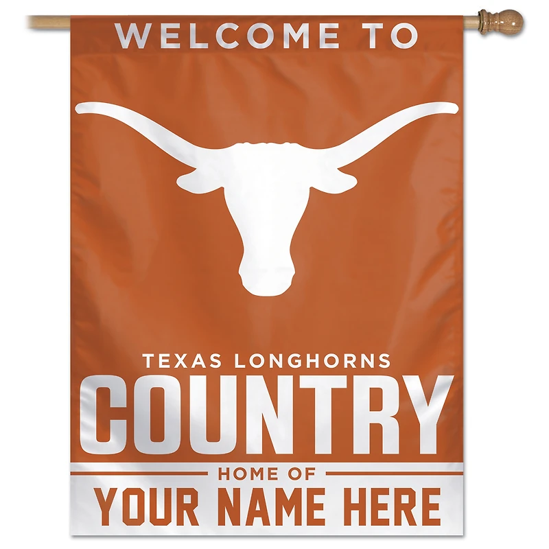 WinCraft Texas Longhorns Personalized 27'' x 37'' Single-Sided Vertical Banner