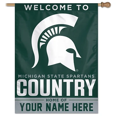WinCraft Michigan State Spartans Personalized 27'' x 37'' Single-Sided Vertical Banner