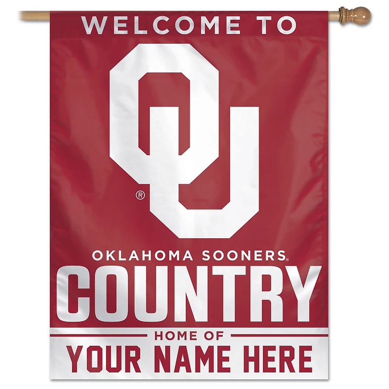 WinCraft Oklahoma Sooners Personalized 27'' x 37'' Single-Sided Vertical Banner