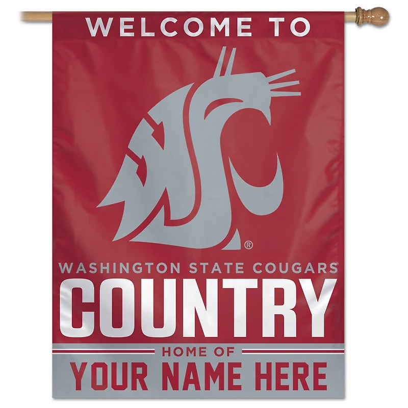 WinCraft Washington State Cougars Personalized 27'' x 37'' Single-Sided Vertical Banner