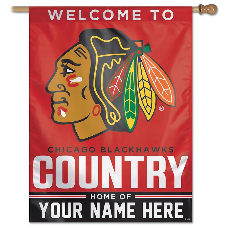 WinCraft Chicago Blackhawks Personalized 27'' x 37'' Single-Sided Vertical Banner