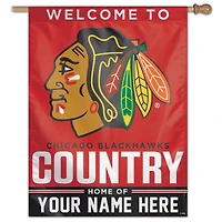 WinCraft Chicago Blackhawks Personalized 27'' x 37'' Single-Sided Vertical Banner