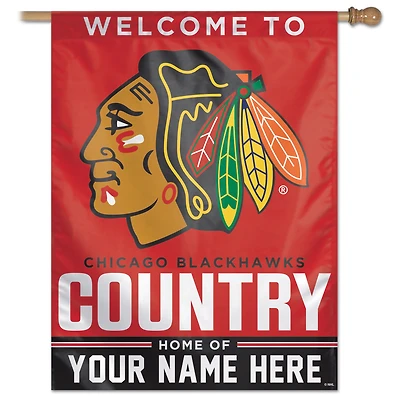 WinCraft Chicago Blackhawks Personalized 27'' x 37'' Single-Sided Vertical Banner