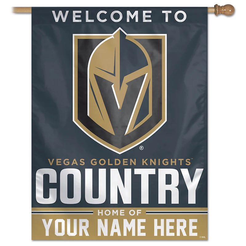 WinCraft Vegas Golden Knights Personalized 27'' x 37'' Single-Sided Vertical Banner