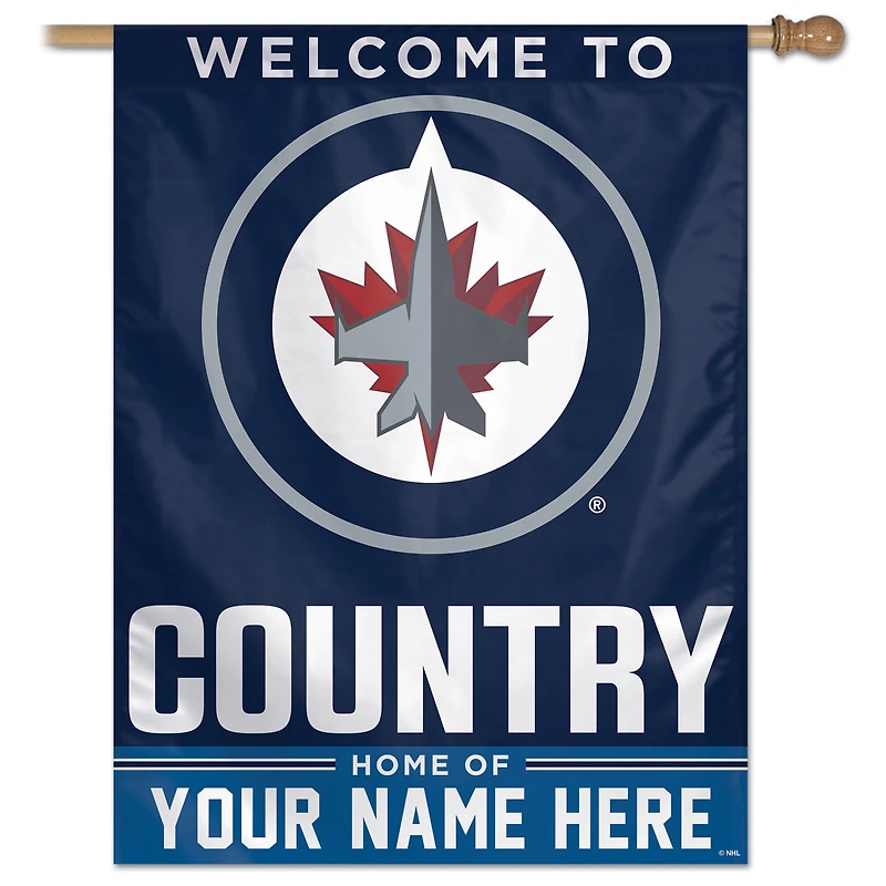 WinCraft Winnipeg Jets Personalized 27'' x 37'' Single-Sided Vertical Banner