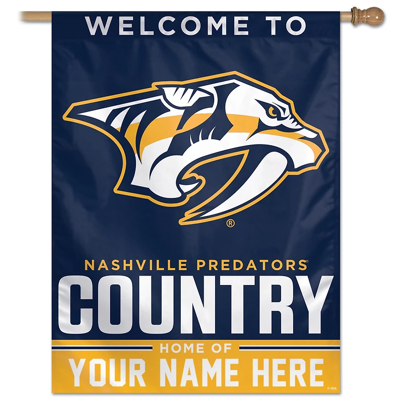 WinCraft Nashville Predators Personalized 27'' x 37'' Single-Sided Vertical Banner