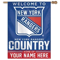 WinCraft New York Rangers Personalized 27'' x 37'' Single-Sided Vertical Banner