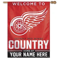 WinCraft Detroit Red Wings Personalized 27'' x 37'' Single-Sided Vertical Banner
