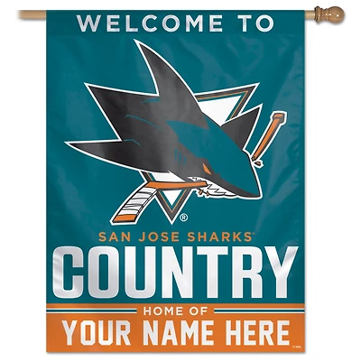 WinCraft San Jose Sharks Personalized 27'' x 37'' Single-Sided Vertical Banner