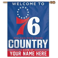 WinCraft Philadelphia 76ers Personalized 27'' x 37'' Single-Sided Vertical Banner