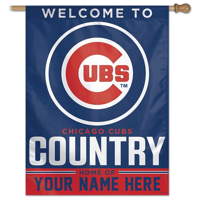 WinCraft Chicago Cubs Personalized 27'' x 37'' Single-Sided Vertical Banner