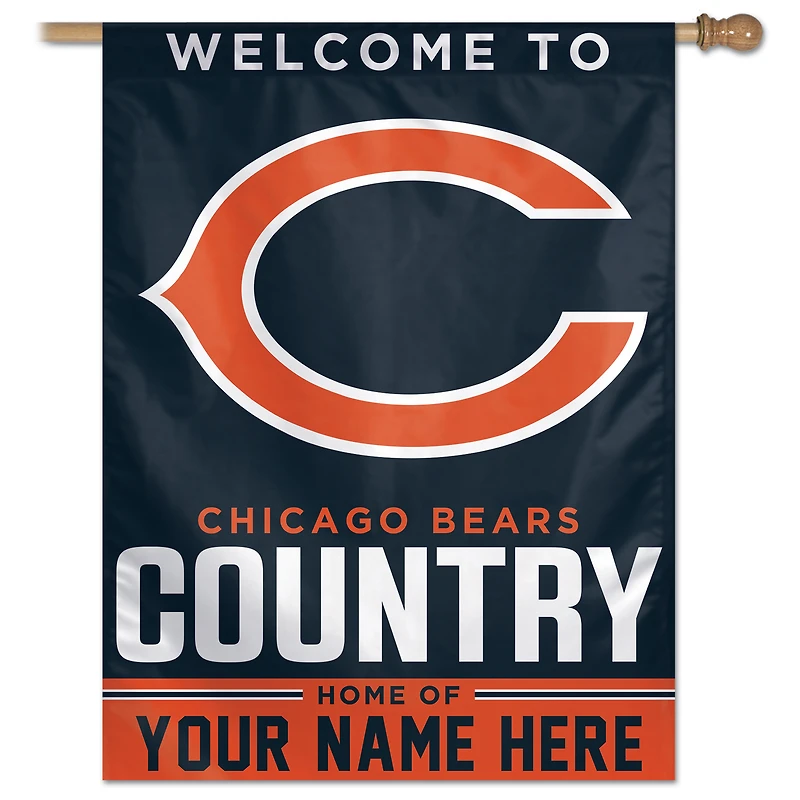 WinCraft Chicago Bears Personalized 27'' x 37'' Single-Sided Vertical Banner