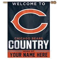WinCraft Chicago Bears Personalized 27'' x 37'' Single-Sided Vertical Banner
