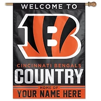 WinCraft Cincinnati Bengals Personalized 27'' x 37'' Single-Sided Vertical Banner
