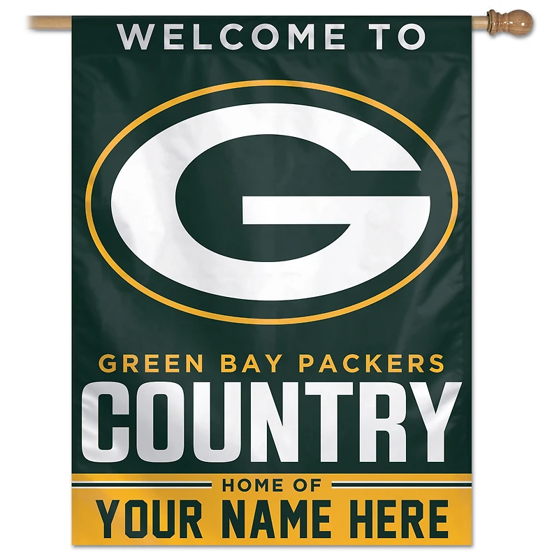 WinCraft Green Bay Packers Personalized 27'' x 37'' Single-Sided Vertical Banner