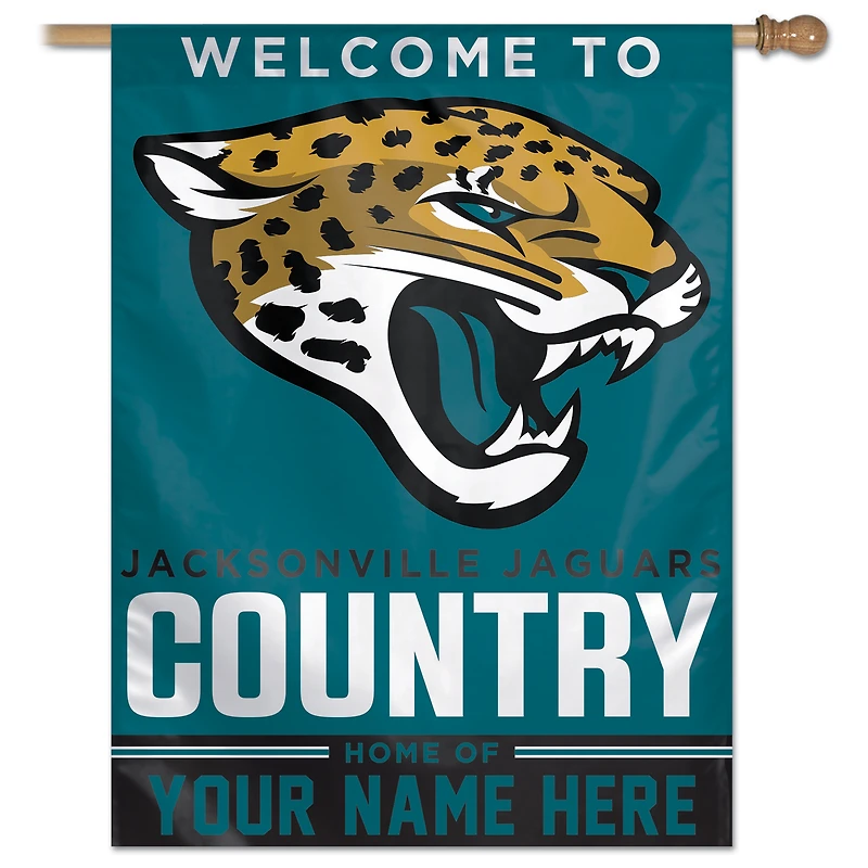 WinCraft Jacksonville Jaguars Personalized 27'' x 37'' Single-Sided Vertical Banner