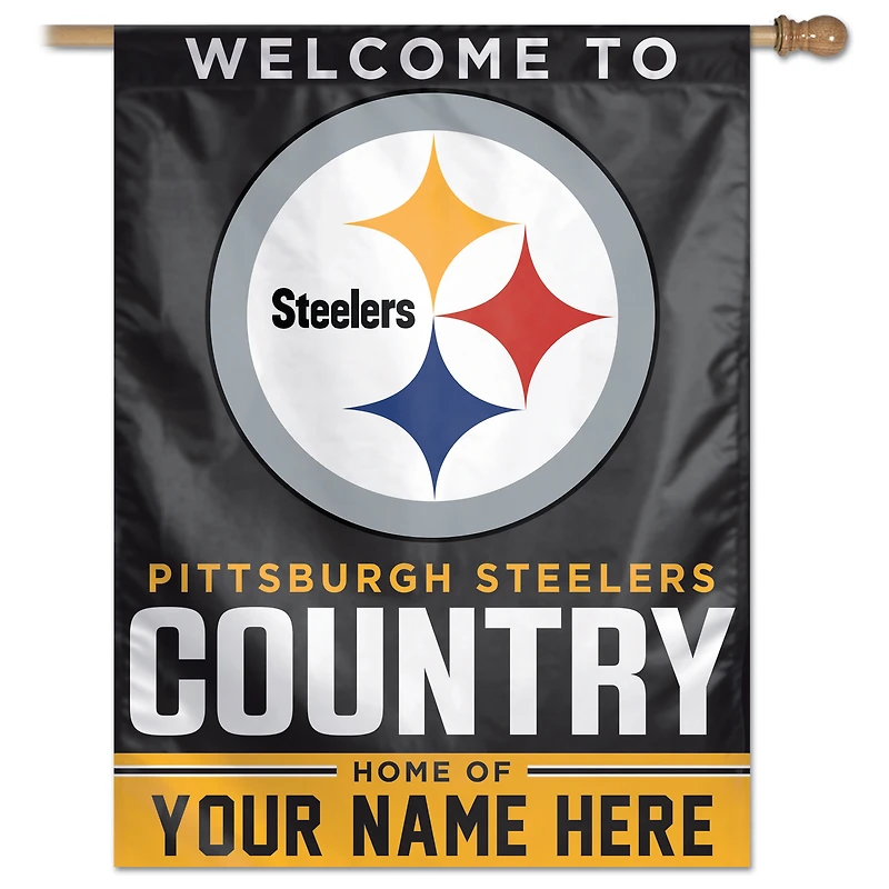 WinCraft Pittsburgh Steelers Personalized 27'' x 37'' Single-Sided Vertical Banner