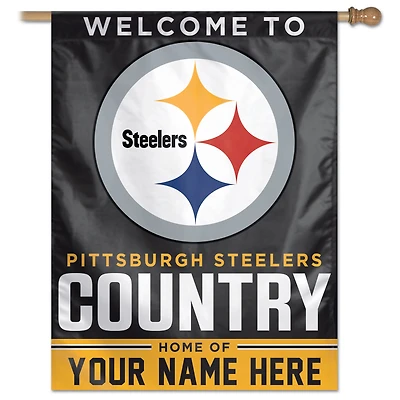 WinCraft Pittsburgh Steelers Personalized 27'' x 37'' Single-Sided Vertical Banner