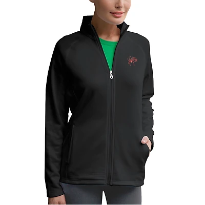 Women's Black Richmond Spiders Brushed Back Micro-Fleece Full-Zip Jacket