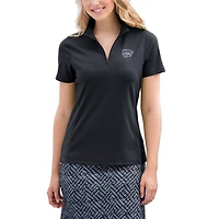 Women's Black Kansas State Wildcats Vansport Micro-Waffle Mesh Polo