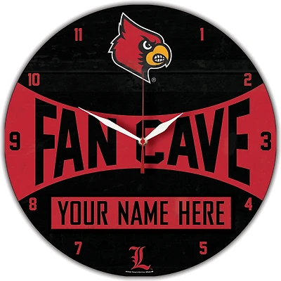 WinCraft Louisville Cardinals Personalized 14'' Round Wall Clock
