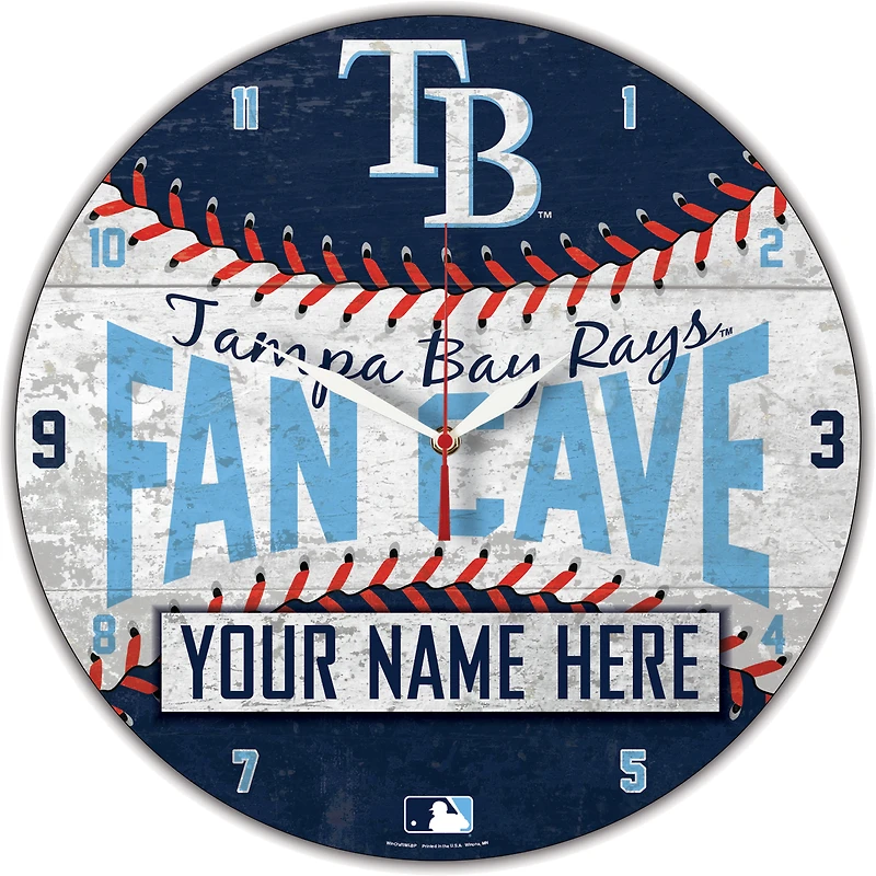 WinCraft Tampa Bay Rays Personalized 14'' Round Wall Clock