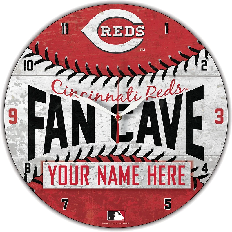WinCraft Cincinnati Reds Personalized 14'' Round Wall Clock