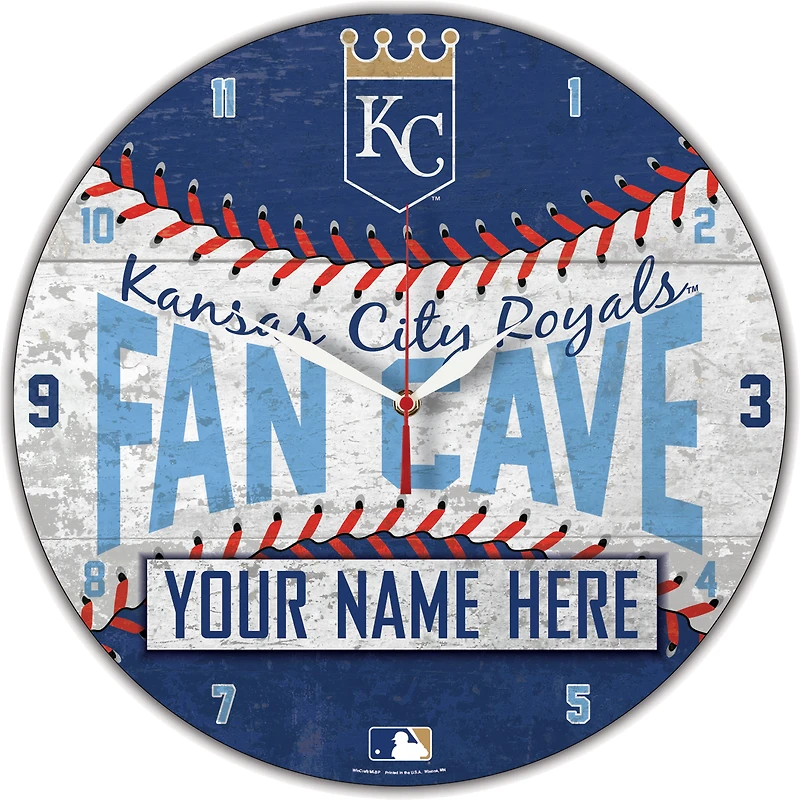 WinCraft Kansas City Royals Personalized 14'' Round Wall Clock