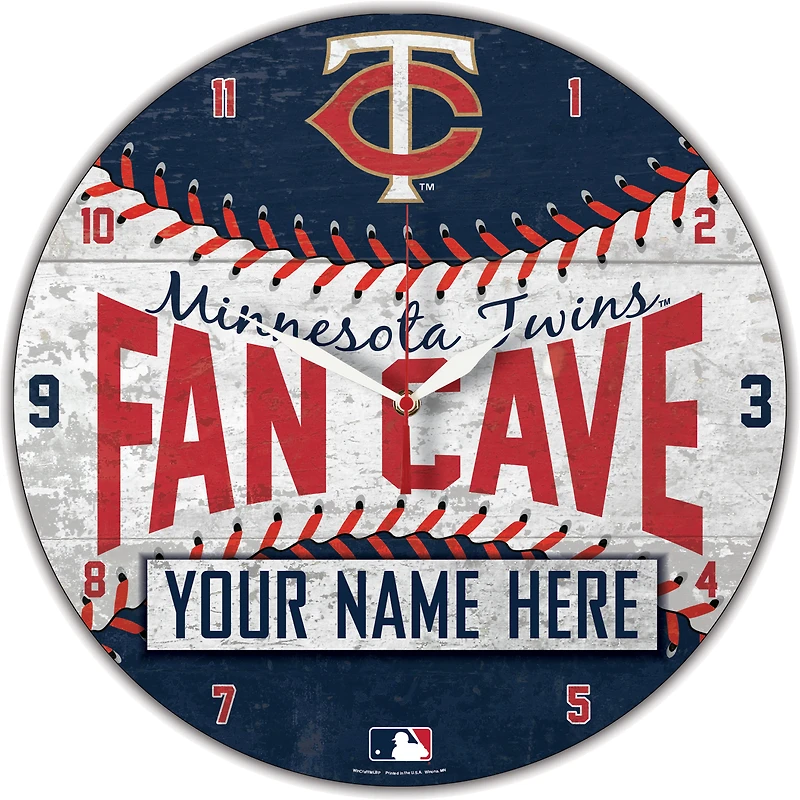 WinCraft Minnesota Twins Personalized 14'' Round Wall Clock