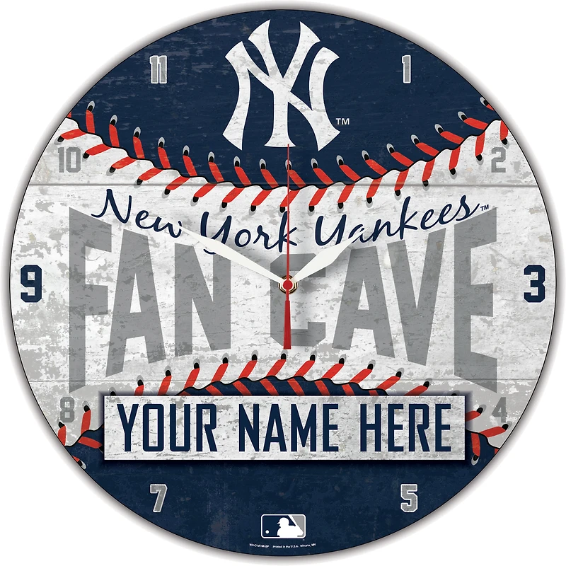 WinCraft New York Yankees Personalized 14'' Round Wall Clock