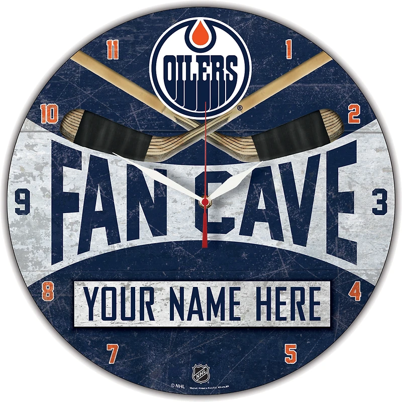 WinCraft Edmonton Oilers Personalized 14'' Round Wall Clock